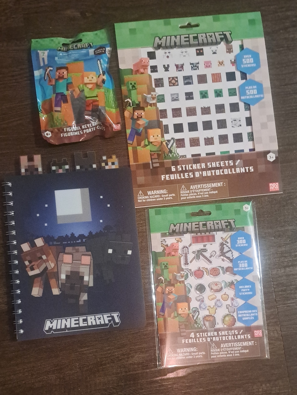 Minecraft Ultimate Fan Bundle – Journal Stickers + Mystery Figural Keychain New